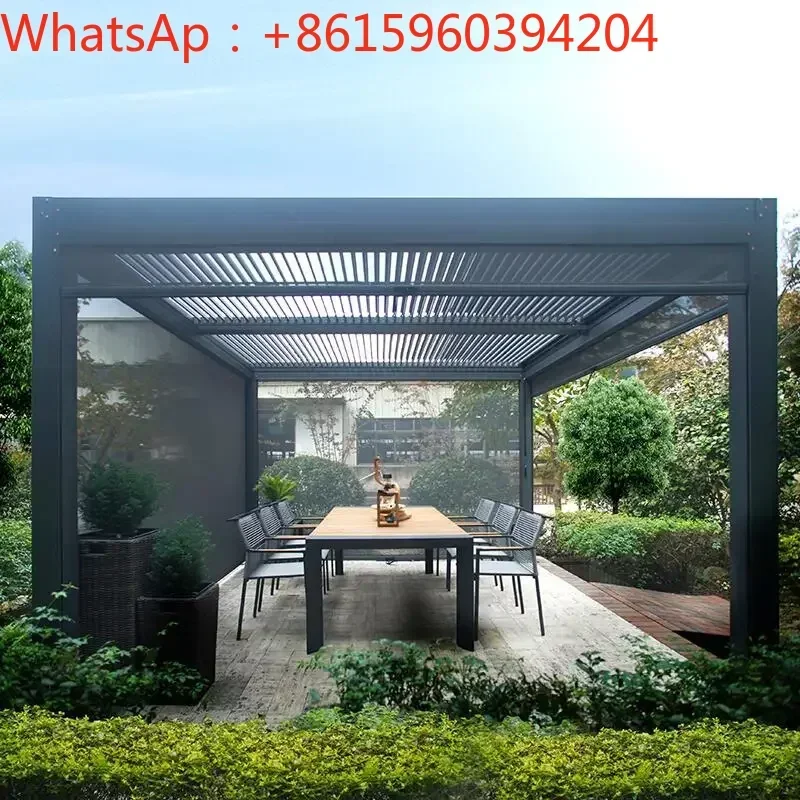 Customized pavilion, outdoor pavilion, courtyard villa, aluminum alloy garden, assembly shed, modern simple Chinese sunshade