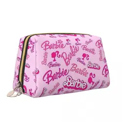 Barbie Pink Makeup Bags Trend Large Capacity Cosmetic Bags Merch Woman Zipper Beauty Toiletry