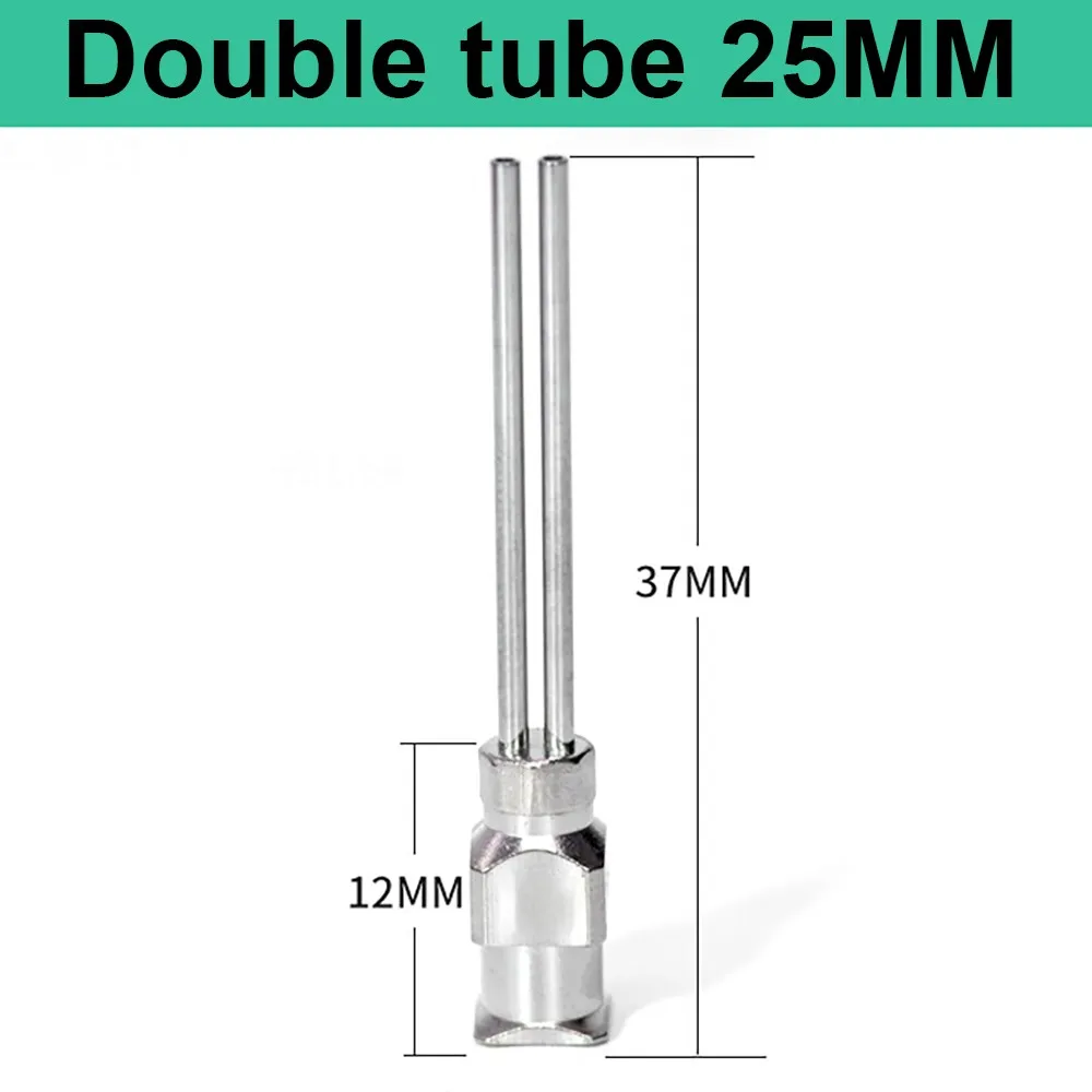 

6pcs Double Head Dispensing Needle Stainless Steel Metal Syringe Dispenser Glue