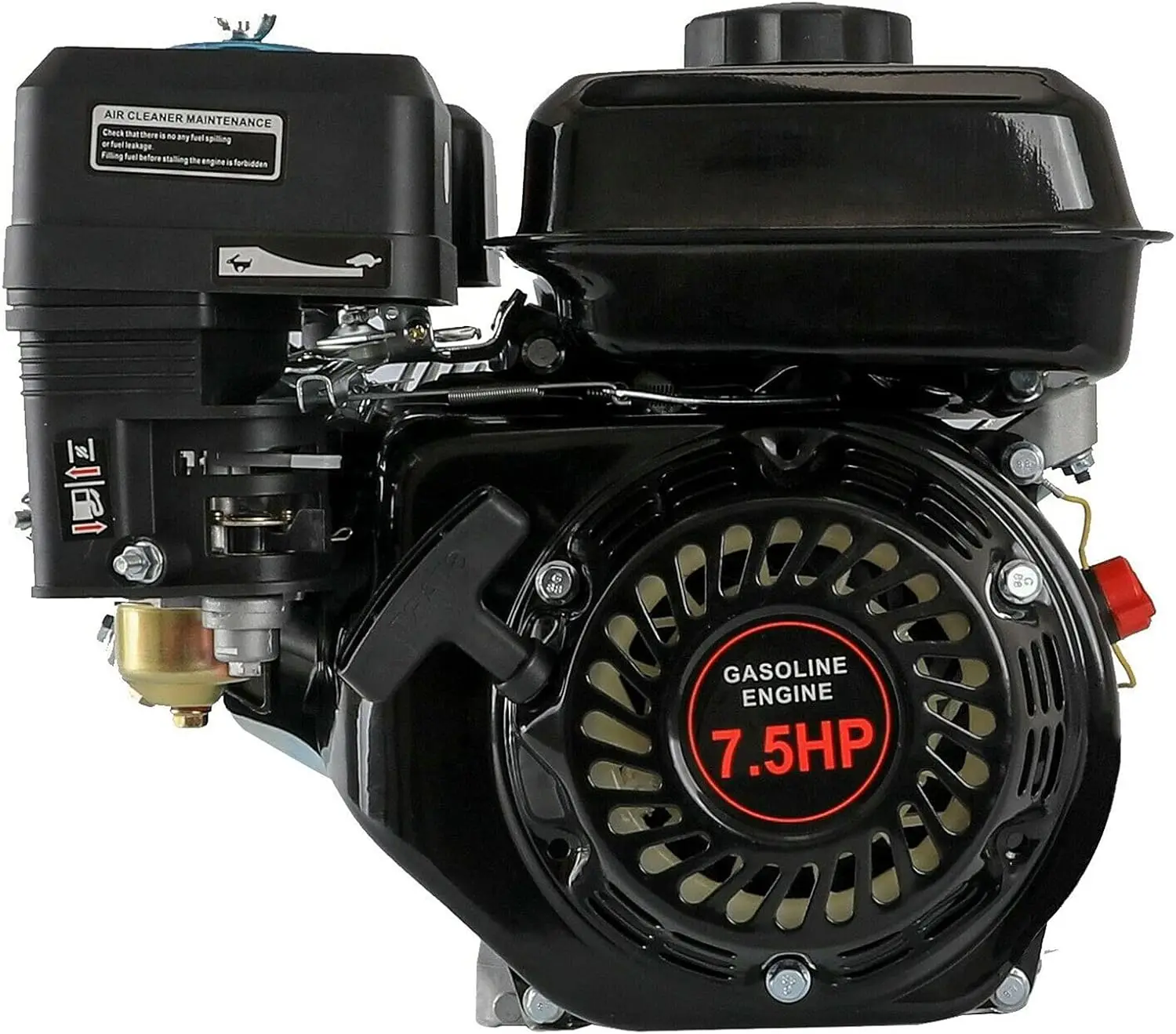 GX160 Gas Engine, 7.5HP 4 Stroke 210CC OHV Air Cooled Horizontal 168F Pull Start Gasoline Engine Single