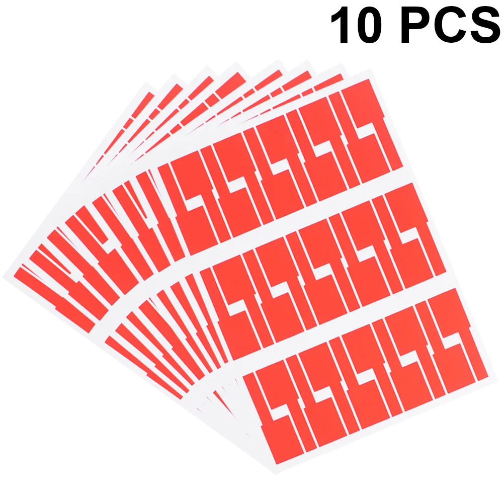 10Pcs A4 Self-Adhesive Sticker Cable Labels Tags Red Flexible Smooth Bright Safe Pollution-Free for Wiring Projects