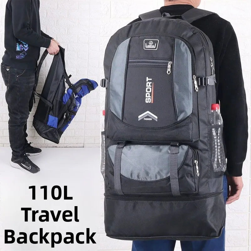 Men's Large Capacity 110L Hiking Backpack Outdoor Traveling 