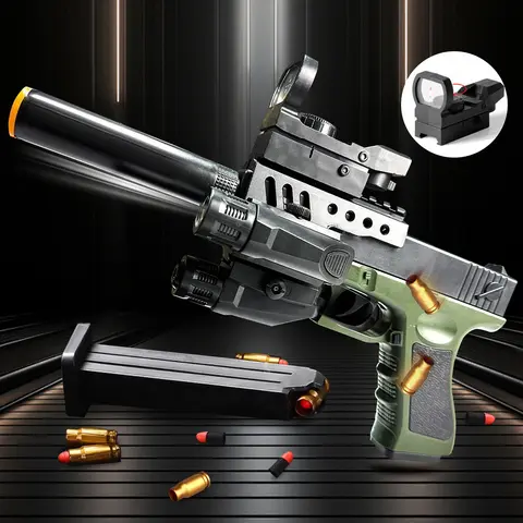 Pistol Toy Gun,Foam Blaster,Shooting With EVA Soft Foam Bullets,Is A Toy To Exercise Physical Coordination,Fun Outdoor Activity