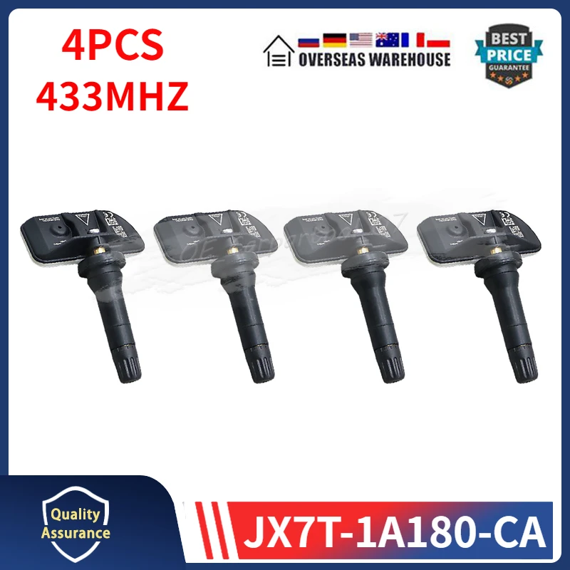 JX7T-1A180-CA Tire Pressure Monitor Sensor 4PCS For 2020 2021 2022 2023 Ford Explorer Kuga S-Max Transit TPMS 433MHZ JX7Z1A189A