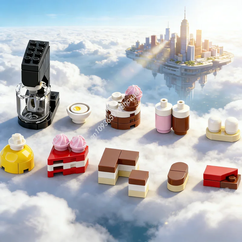 

226pcs MOC Modular Streetscape Mini Cake Shop Model Building Blocks Architecture Christmas Gifts Idea Education Toys Kids