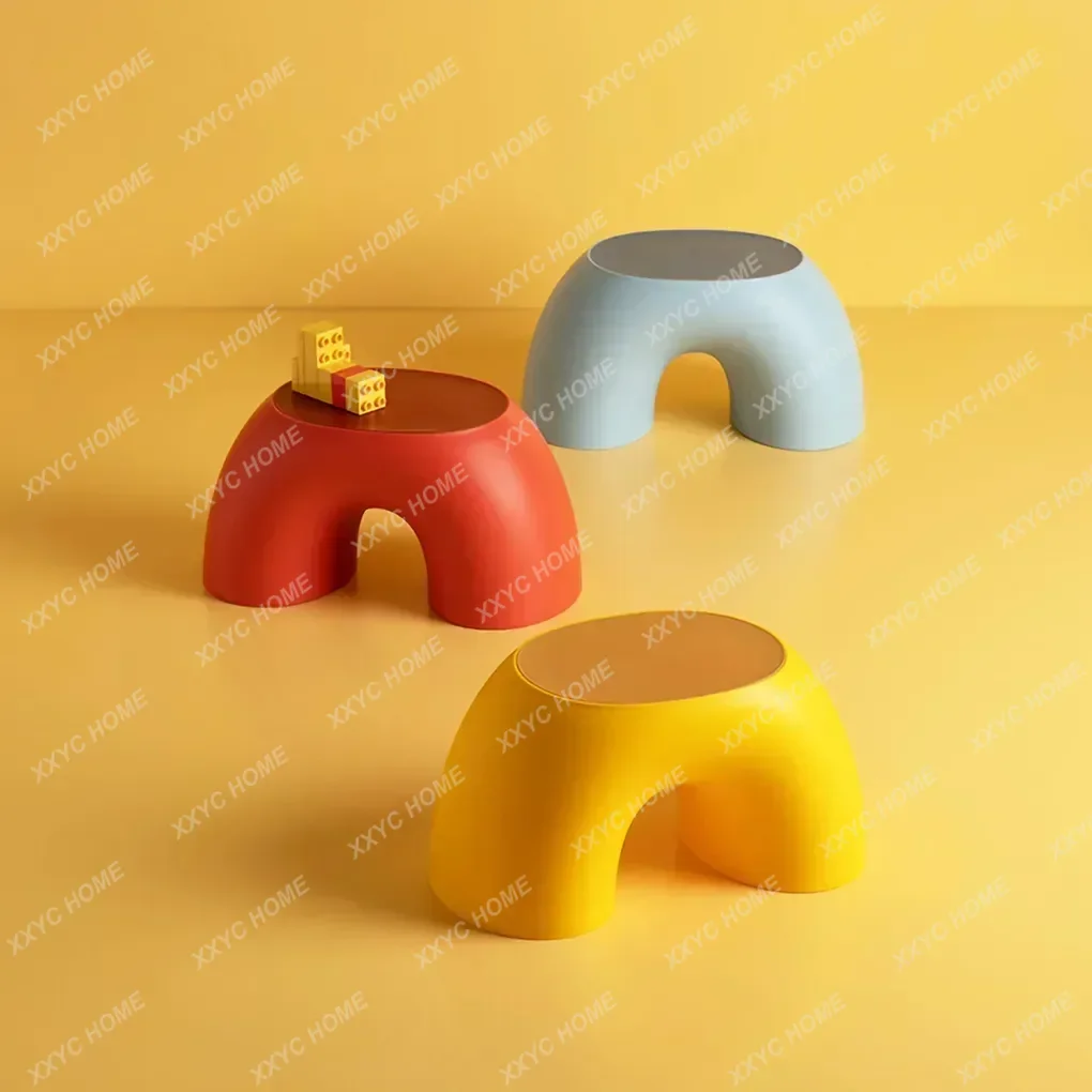 

Stool Plastic Rainbow Shape Footstool Safety Kids Step Stool Seat For Living Room Indoor Furniture Children'S Stool Toy