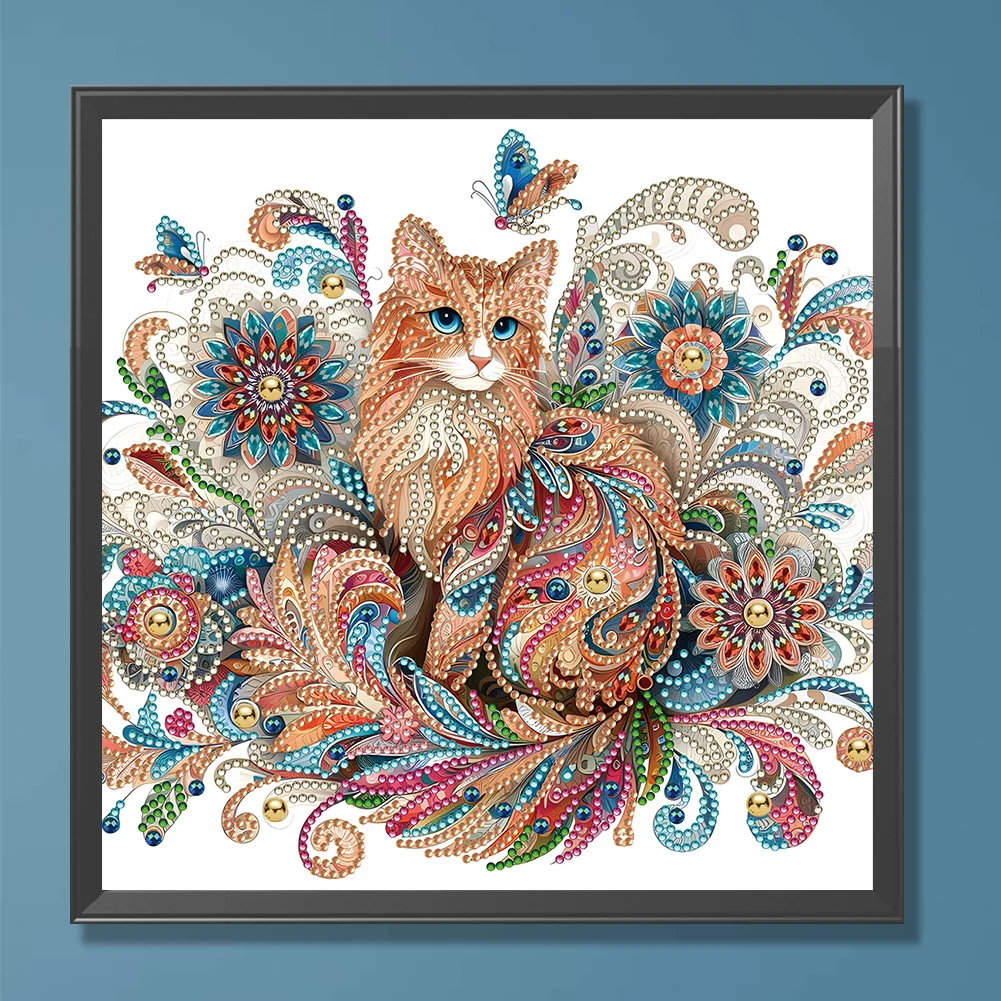5D DIY جزئية على شكل الحفر الماس طقم الطلاء القط الديكور 30x30cm #2