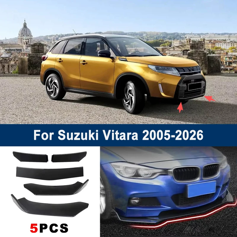 

Adjustable 5Pcs Sectional Front Spoiler Lip For Suzuki Vitara 2005-2026 Front Bumper Splitter Car Exterior Sport Body Kit