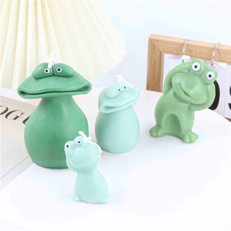 The Frog Family Candle Silicone Mold for Handmade Chocolate Decoration Gypsum Aromatherapy Soap Resin Candle Silicone Mould