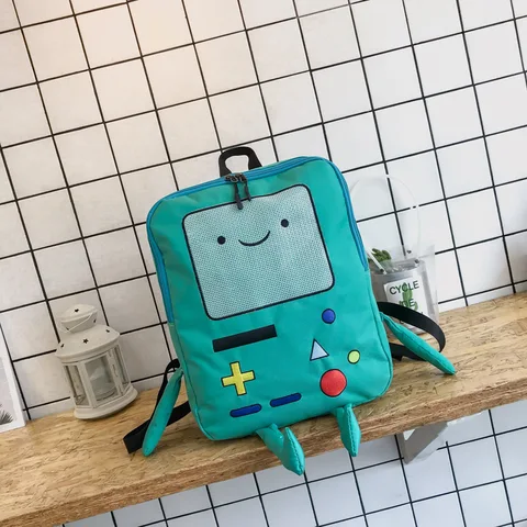 3D Robot Canvas School Backpack