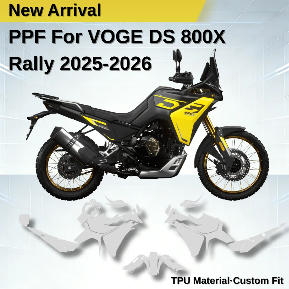 

Комплект защитной пленки из ТПУ для мотоцикла VOGE DS 800X Rally 2025-2026: Прозрачная ультратонкая самовосстанавливающаяся пленка PPF для VOGE2026