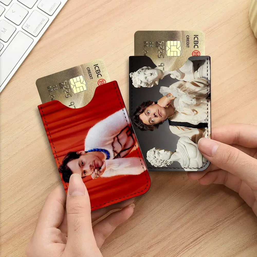 Singer H-Harry Styles Men Women Universal PU Leather Business Card Holder ID Credit Card Organizer Pocket Size Card Case