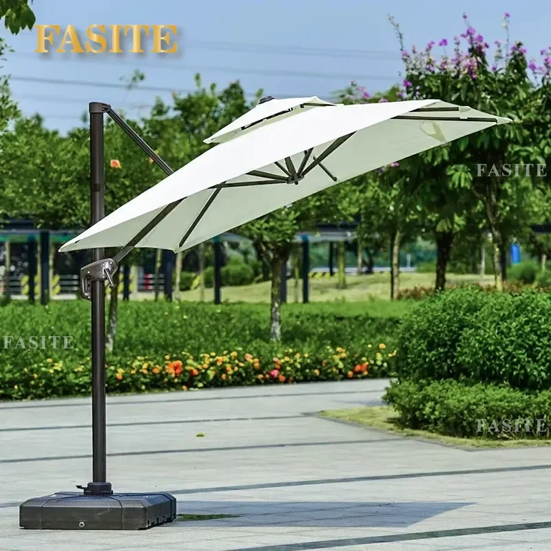 For Outdoor Garden Large Roman Parasol Umbrella with Light Sunshade for Open-air Stall Patio Dew Protection Weather Resistant
