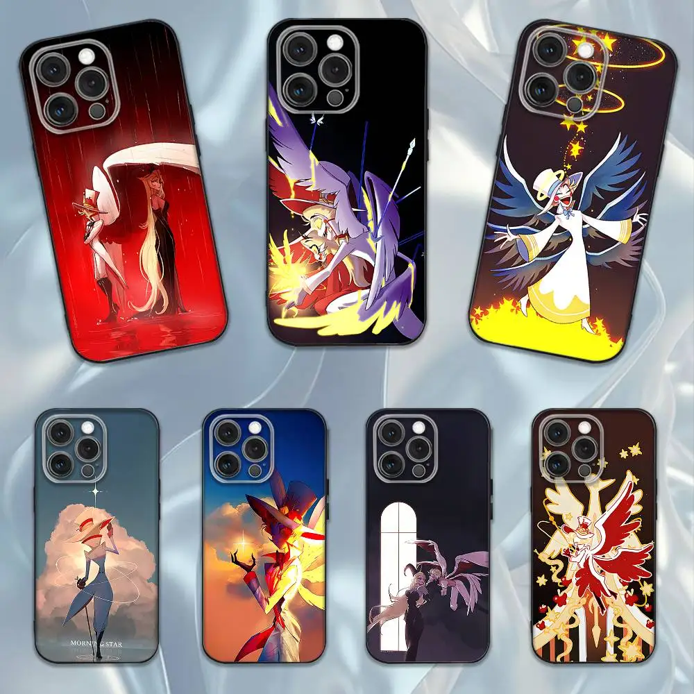 

H-HazbinS Lucifer Phone Case For iPhone 17,16,15,14,13,12,Pro,Max,Plus,E,SE4,Air,Mini Black Soft Box