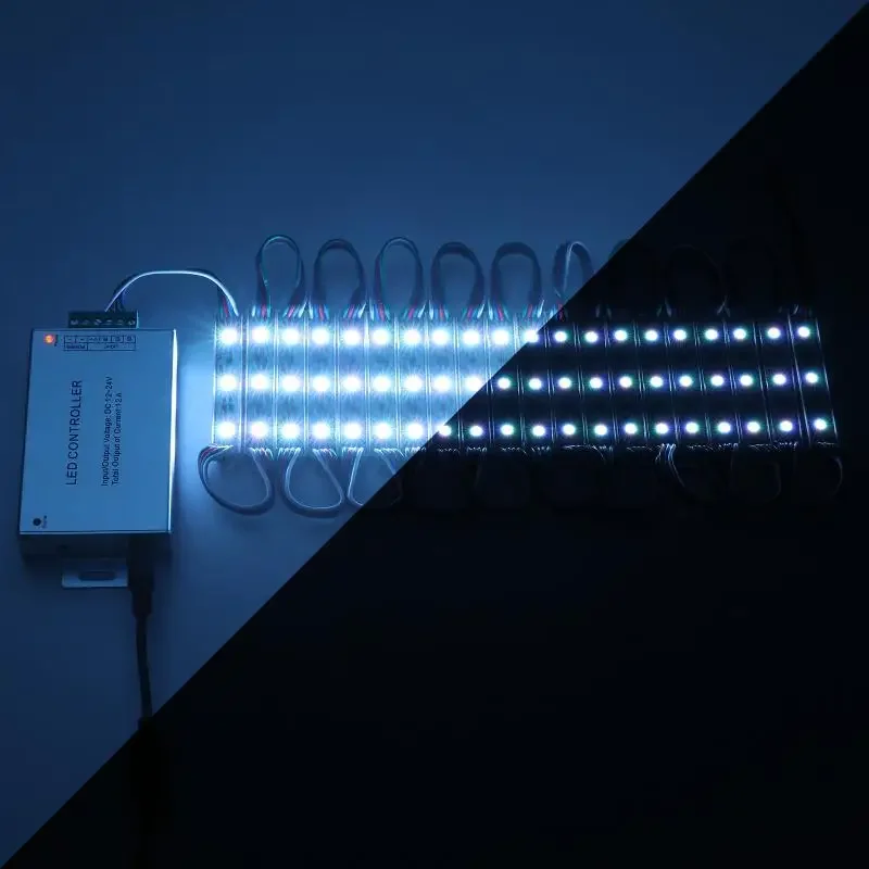 Imagem -05 - Led Módulo Smd 5050 Rgb Cor à Prova Impermeável Água Luz de Fundo Brilhante Super para Signage Publicidade Módulo de Luz 240 Peças Dc12v