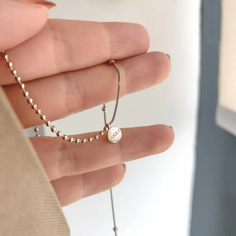 925 فضة محظوظ المختنق القلائد الجمالية للنساء الفتيات سحر مجوهرات أنيقة اكسسوارات مجوهرات