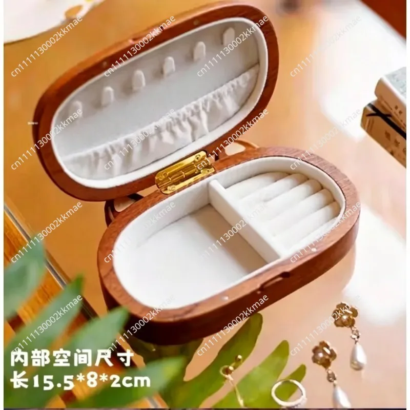 Luxury Solid Wood Jewelry Box for Girls Necklace Organizer Elegant Birthday Gift Jewelry Storage Case