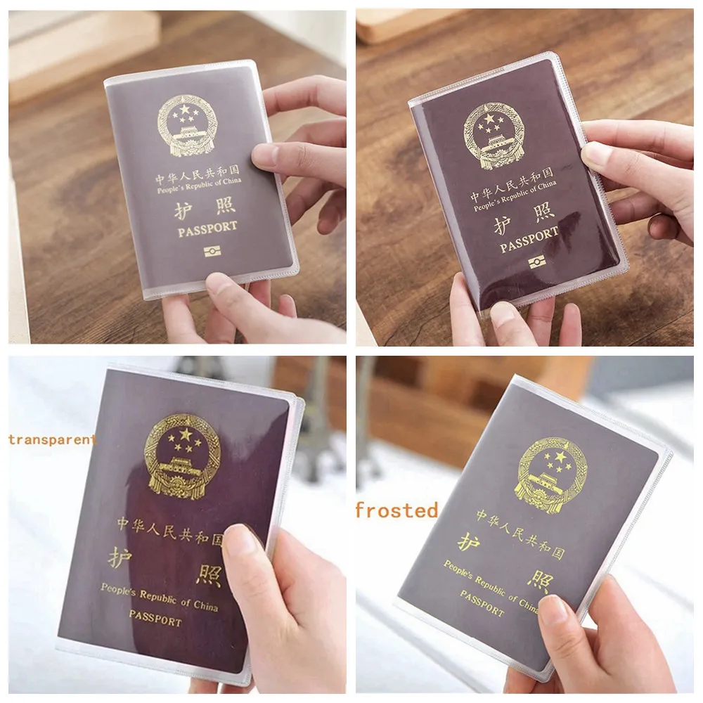 

1 Piece Pu Leather New Travel Passport Holder Passport Cover Transparent And Froasted Waterproof Visuable Passport Pocket Plane