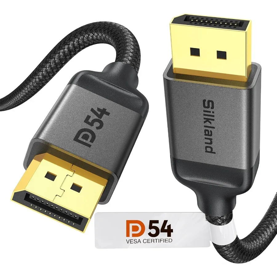

Кабель DisplayPort 54 Гбит/с 2.1 [сертификация VESA] Кабель DP 2.1 [16K@30Hz 8K@120Hz 4K@240Hz 165 Гц 144 Гц] HDR HDCP DSC 1.2a Compatibl