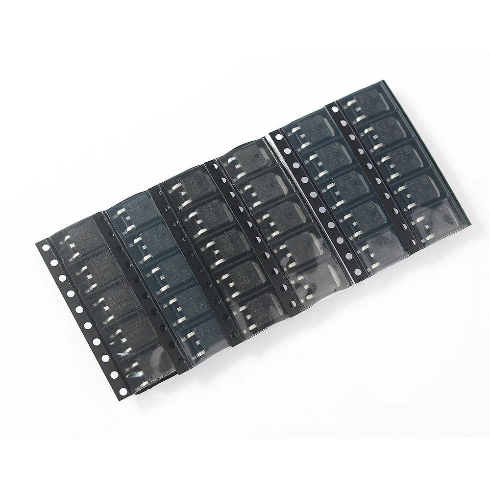 30PCS/Set TO-252 SMD Transistor Kit  78M05 78M06 78M08 78M09 78M12 78M15 6 Kinds IC Assorted Pack Voltage regulator triode