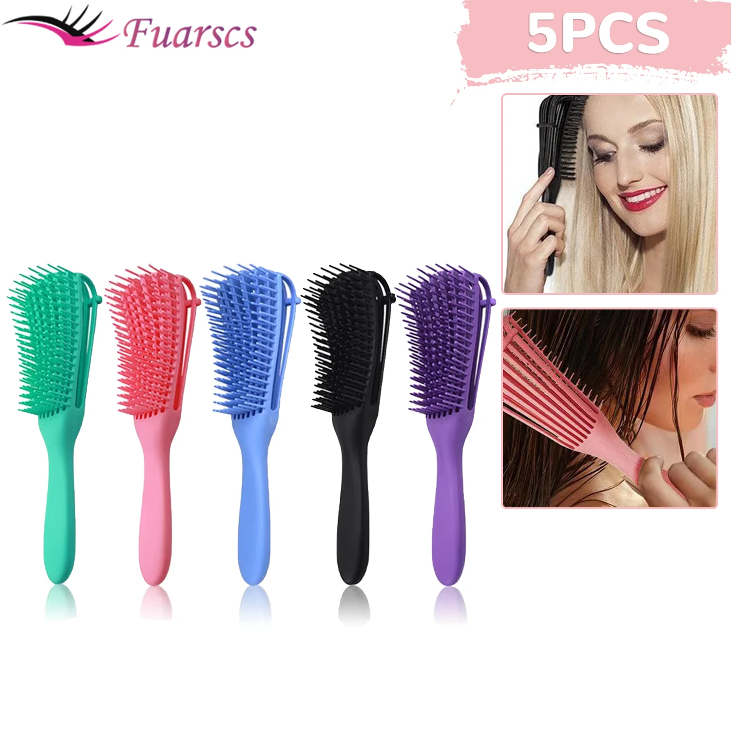 

5pcs Hair Brush Detangling Brush Scalp Massage Hair Comb Adjust Octopus Curly Comb Women Hairbrush for Salon Hairdressing