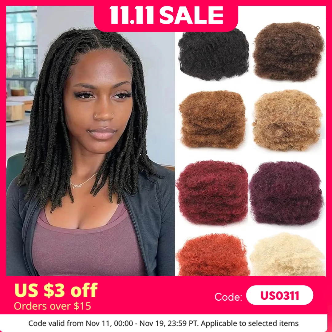 

Afro Kinky Bulk Human Hair Weave Natural Bulk Hair in Full Head Hair Extension Dreadlocks Wholesale Sale Bulk Hair