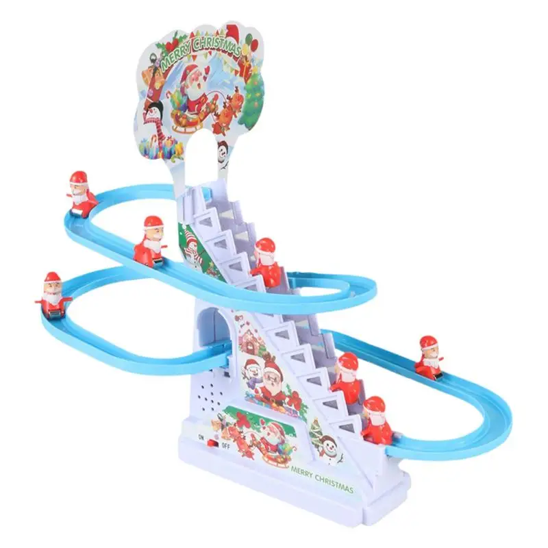 Santa Claus Climbing Toy Roller Coaster Playset Christmas Toys Santa Climbing Game Educational Toys Christmas Slide With Lights