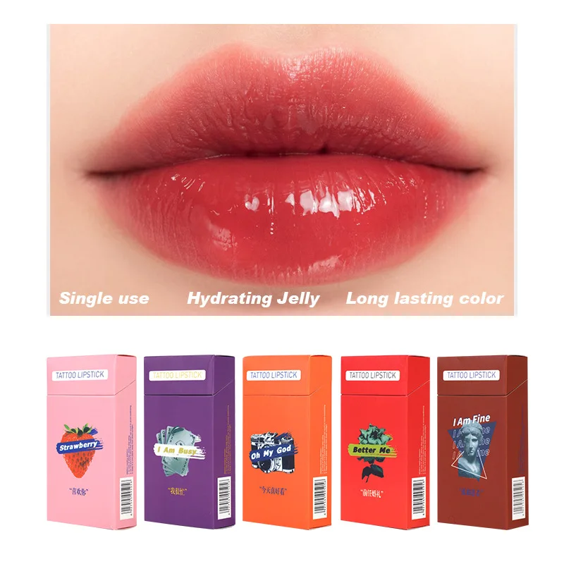 20 Pieces/Set Lipstick Cigarette Cotton Swab Lipstick Portable Waterproof Liquid Non-Stick Cup Tattoo Lipstick Lip Tint Lipgloss