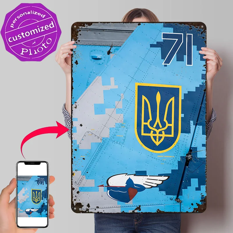 Металлическая ретро-табличка с 3D-текстурой и изображением Су-27 (Сухой Су-27 Фланкер), персонализированный настенный декор для дома, гостиной, комнаты