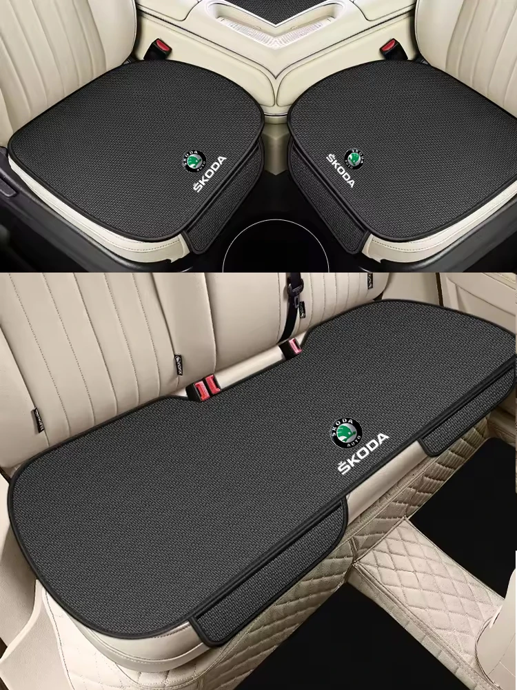 Autositzbezug Kissen Aufbewahrungstasche vorne hinten Schutzpolster für Skoda Octavia Superb Rapid Kodiaq Karoq Fabia Kamiq Roomster – Detail 1
