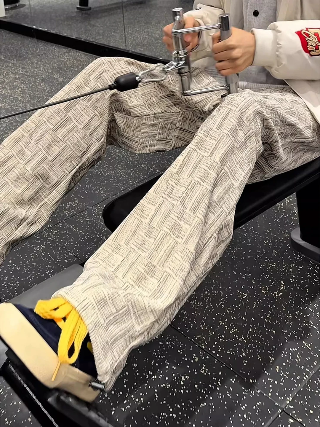 

Мужские зимние спортивные повседневные брюки в американском ретро-стиле из вельвета в клетку, прямого кроя, со средней посадкой, на флисовой подкладке