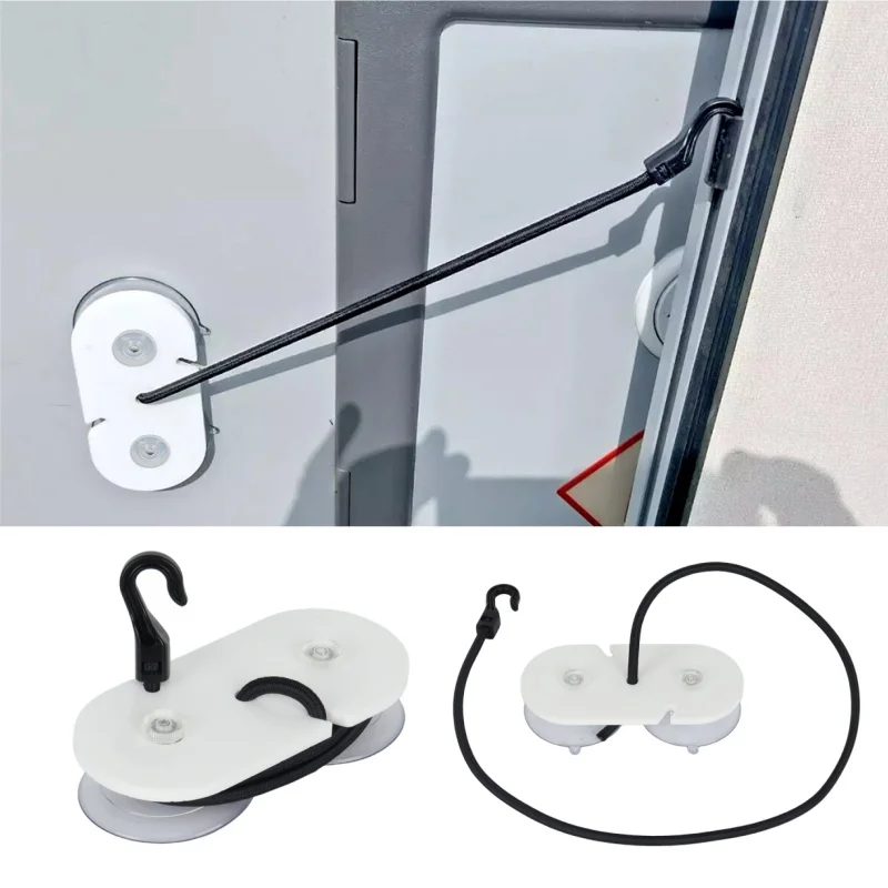 

Adjustable Door Retainer Strap With Locking Suction Cup Stop Motorhome Caravan Campervan Doors Flying Shut In The Wind