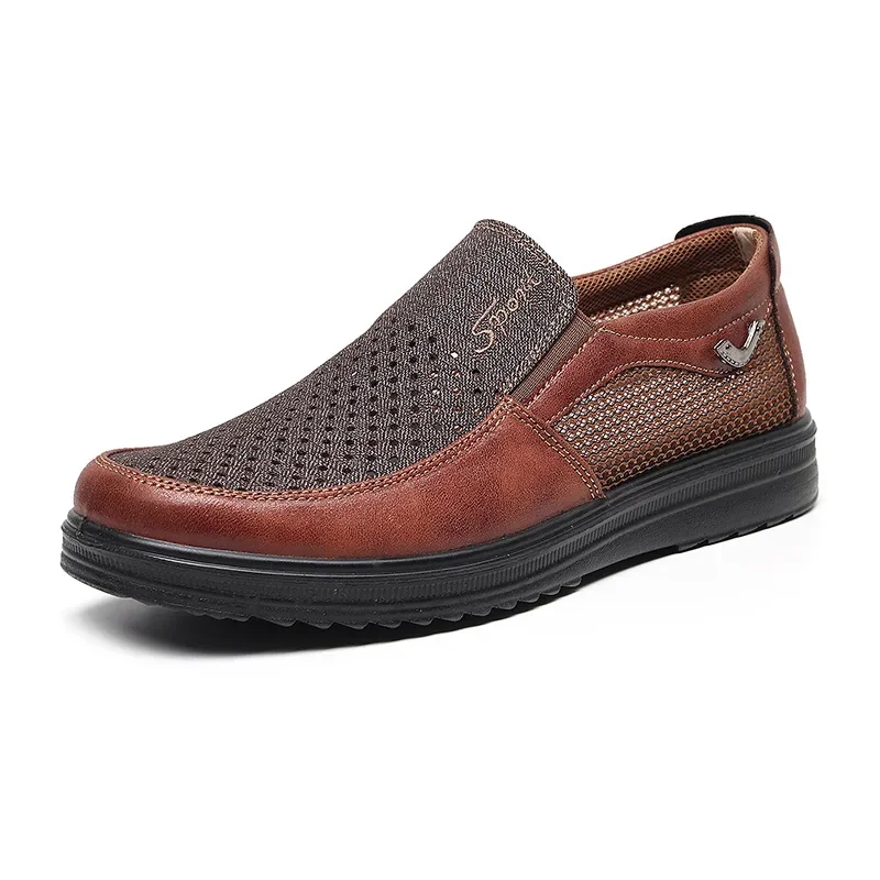 2021 Summer High Quality Men Casual Shoes Breathable Slip-On Flats EU 38-48 Men Comfortable Shoes Vamp Hollow Mens Sneakers