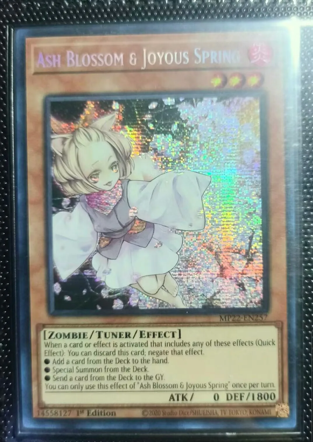 Yugioh KONAMI Duel Monsters MP22-EN257 Ash Blossom & Joyous Spring Secret Rare English 1st Edition Collection Mint Card