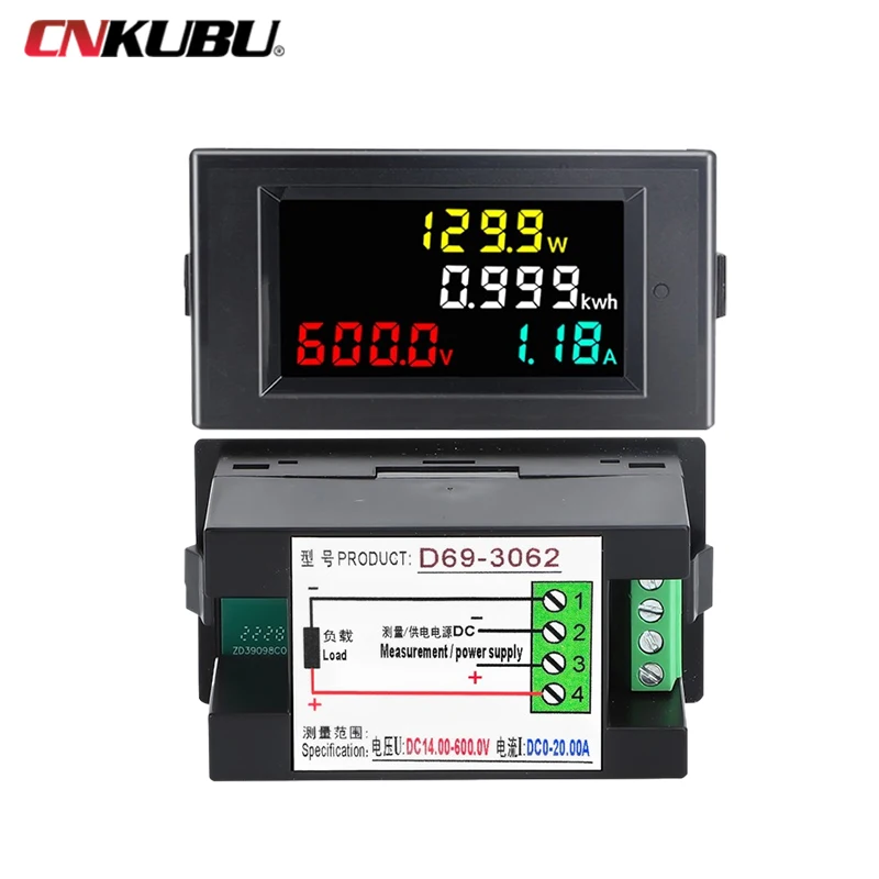 D69-3062 DC Voltmeter Ammeter Power Meter Electricity Consumption Display Meter LCD Digital Display Smart Meter