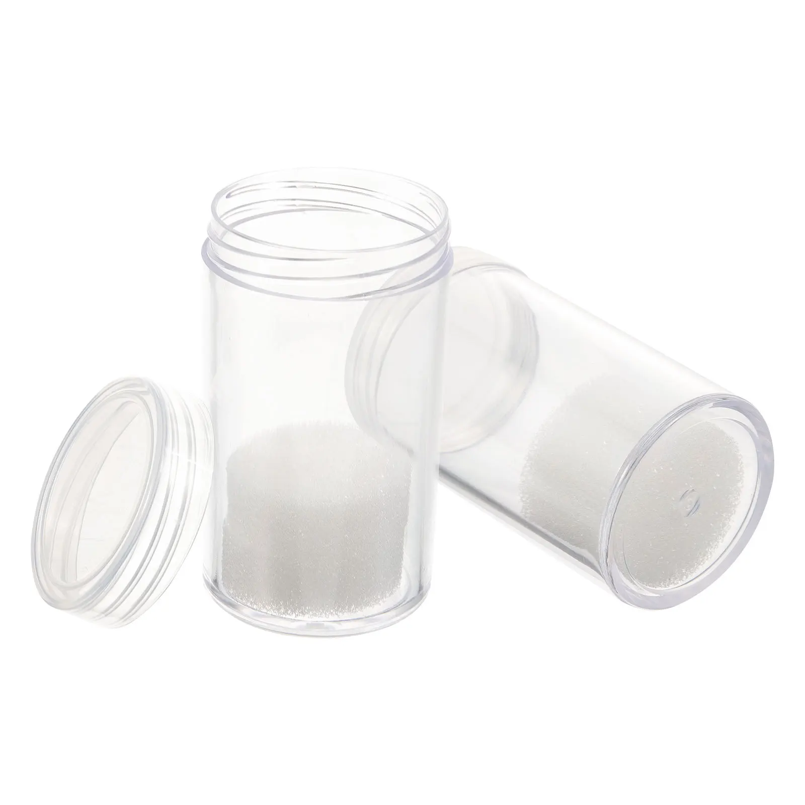 Contenitore trasparente per tubi in plastica da 2 pezzi, contenitore trasparente per collezionisti, supporti per mezzo dollaro, durevole e trasparente