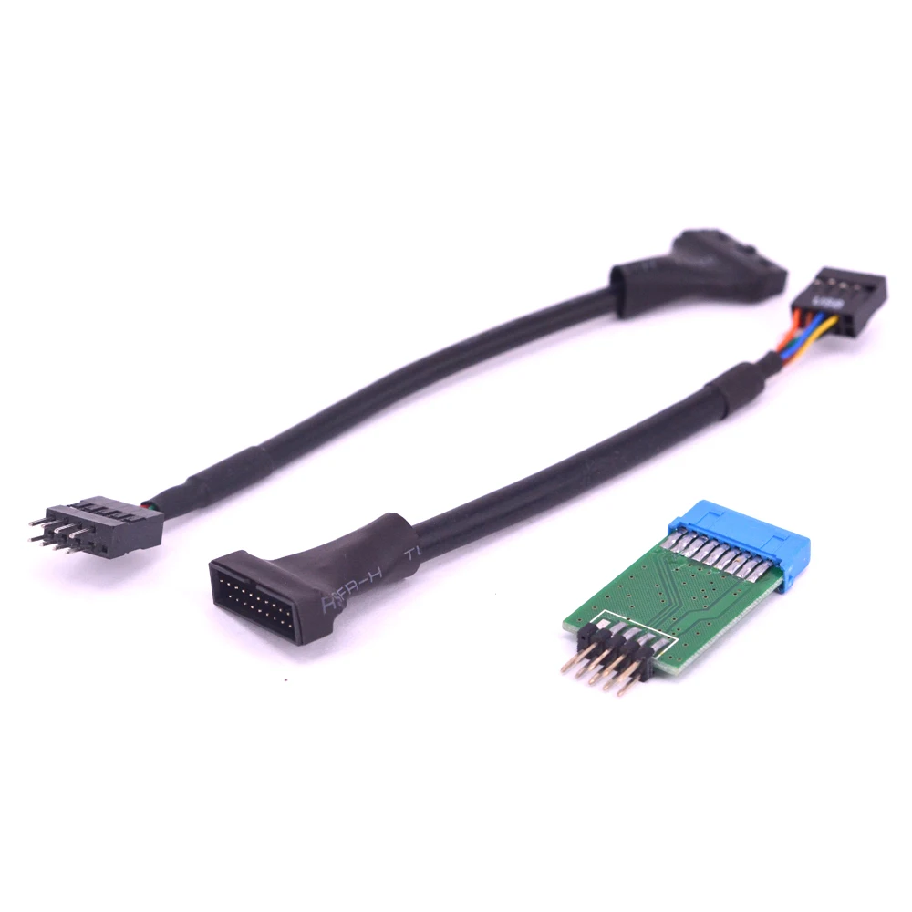 

Desktop 19pin USB 3.0 Female header to 9pin USB 2.0 Male port converter Cable 9 Pin Male to 20 Pin Female card adapter