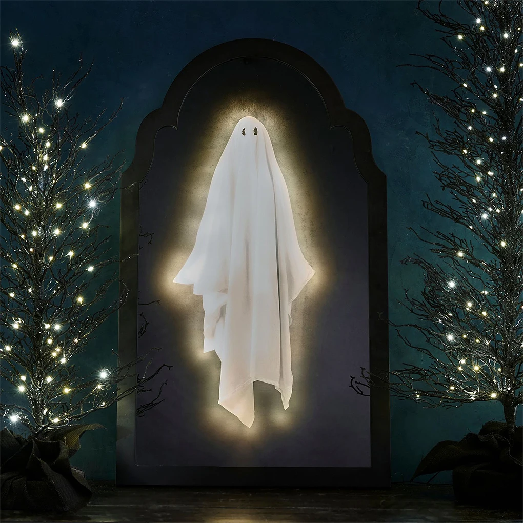 Halloween Ghost Mirror Night Light Haunted Halloween Home Accessories Spooky Halloween Hologram Ghost Prank Decor 50*30cm