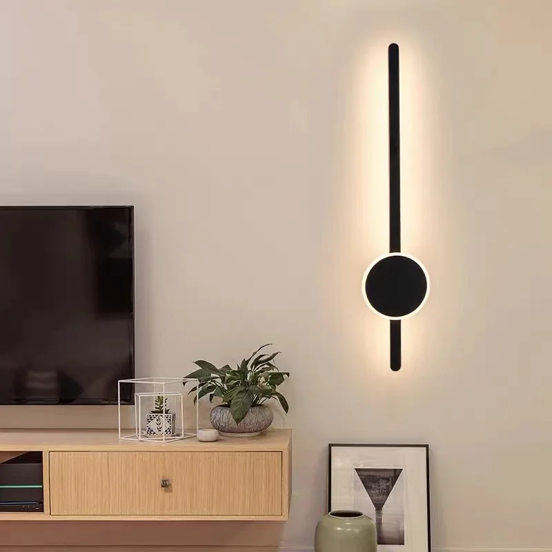 

Minimalist long strip wall lamp living room sofa TV background wall hanging modern grille simple creative bedside bedroom wall l