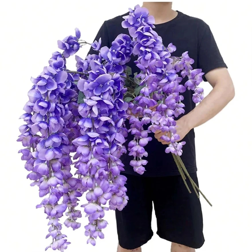 

1Pc Artificial Flowers Rattan Home Room Table Wedding Festival Outdoor Garden Wall Courtyard DIY Gifts Colorful Box Filler Decor