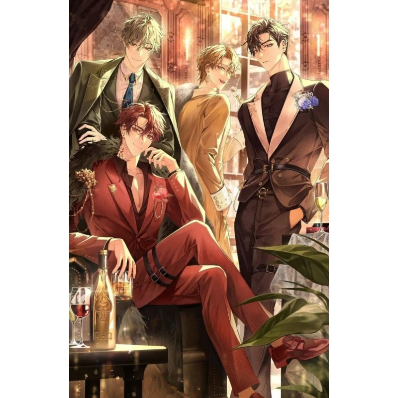 

500/1000/1200/2000 PCS Jigsaw Puzzles Four Anime Boys Characters Family Activity Games for Gameroom Bedroom Gift Home Decor