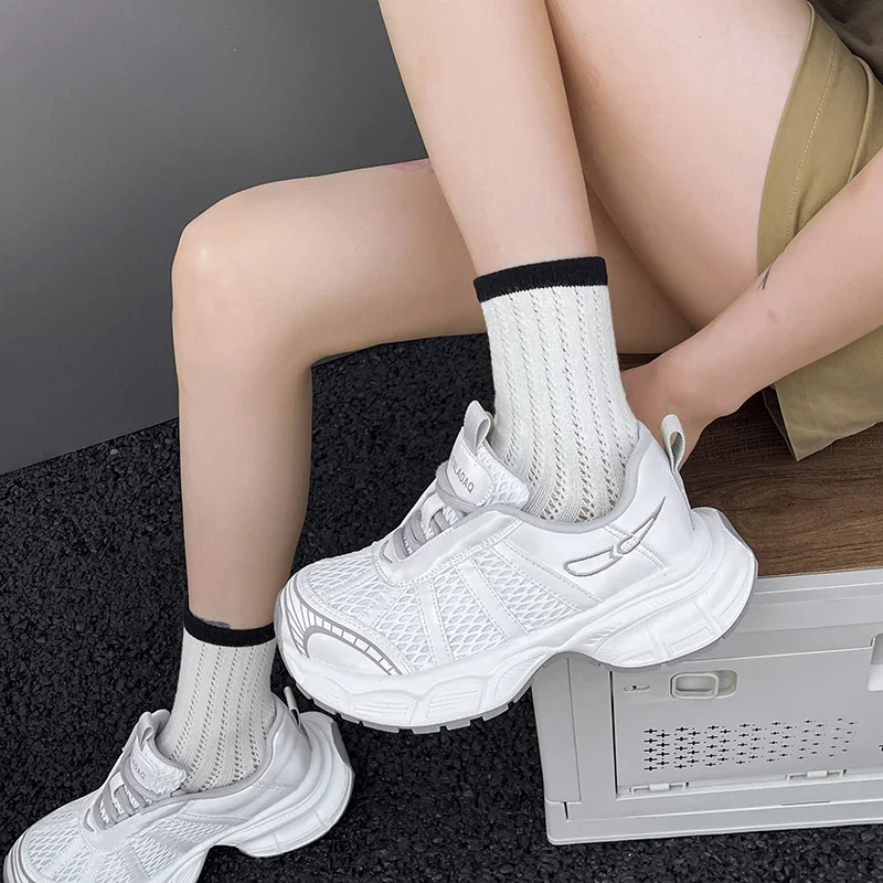 Women ShoesTrendy Ladies Casual Shoes Starry Sky Water Diamond Dad Sneakers Thick Bottom Leisure Sports Shoes Summer Mesh Innerf