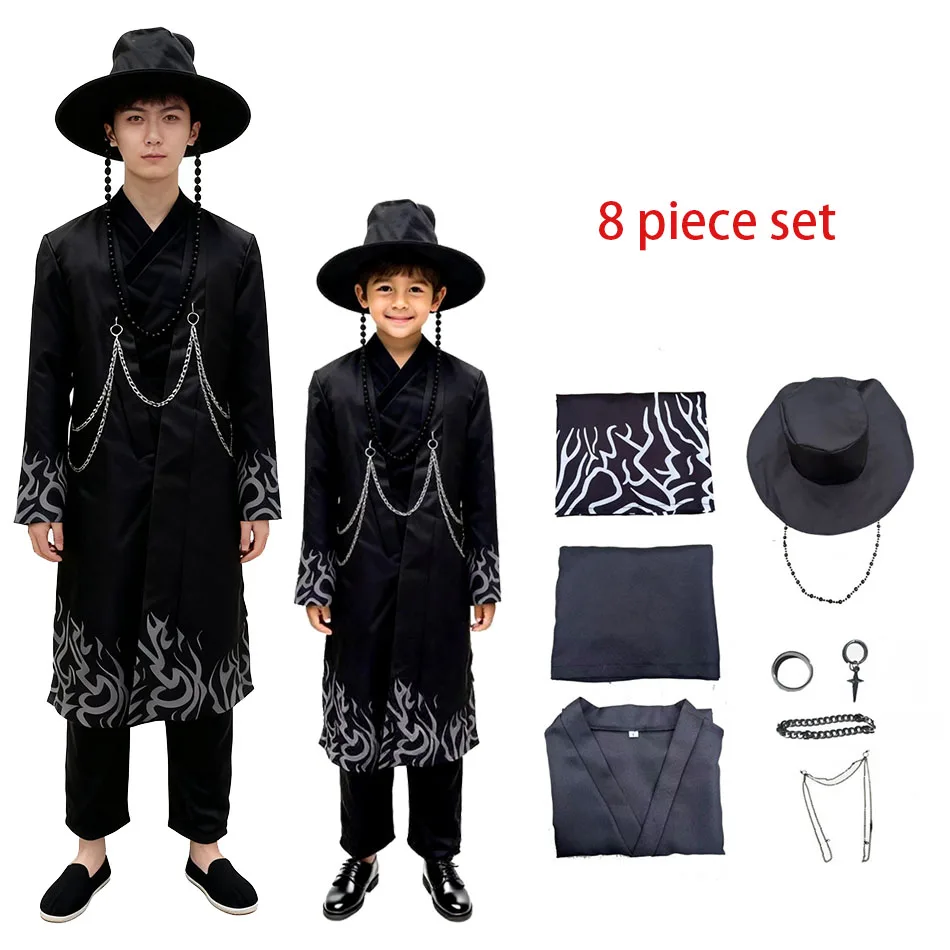 Male K-POP Cosplay Costume  Demonic Huntress Boys Sha Jia Qin Yu Outfit Anime Hunter Group Stage Uniform for Men And Boys