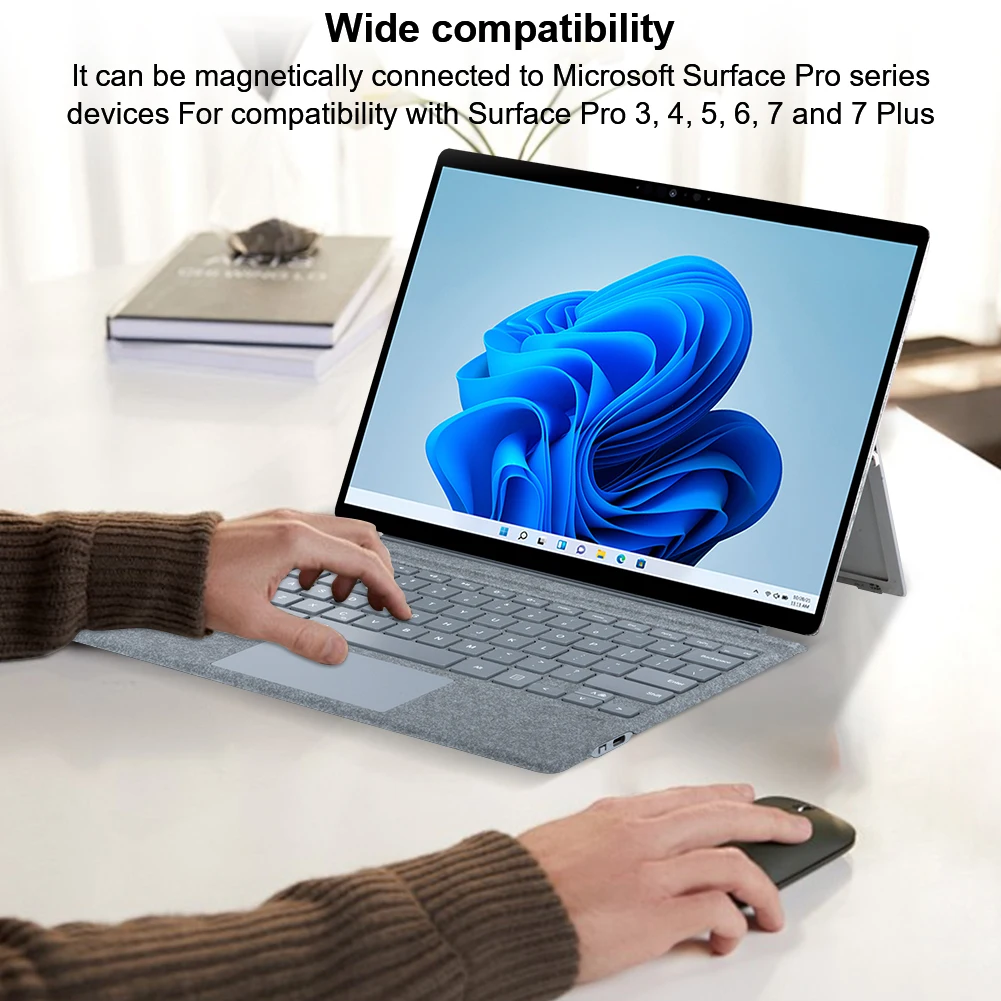 

Portable Wireless Keyboard Magnetic Bluetooth-Compatible Type Cover Keyboard Trackpad Keyboard for Surface Pro 3/4/5/6/7/7 Plus