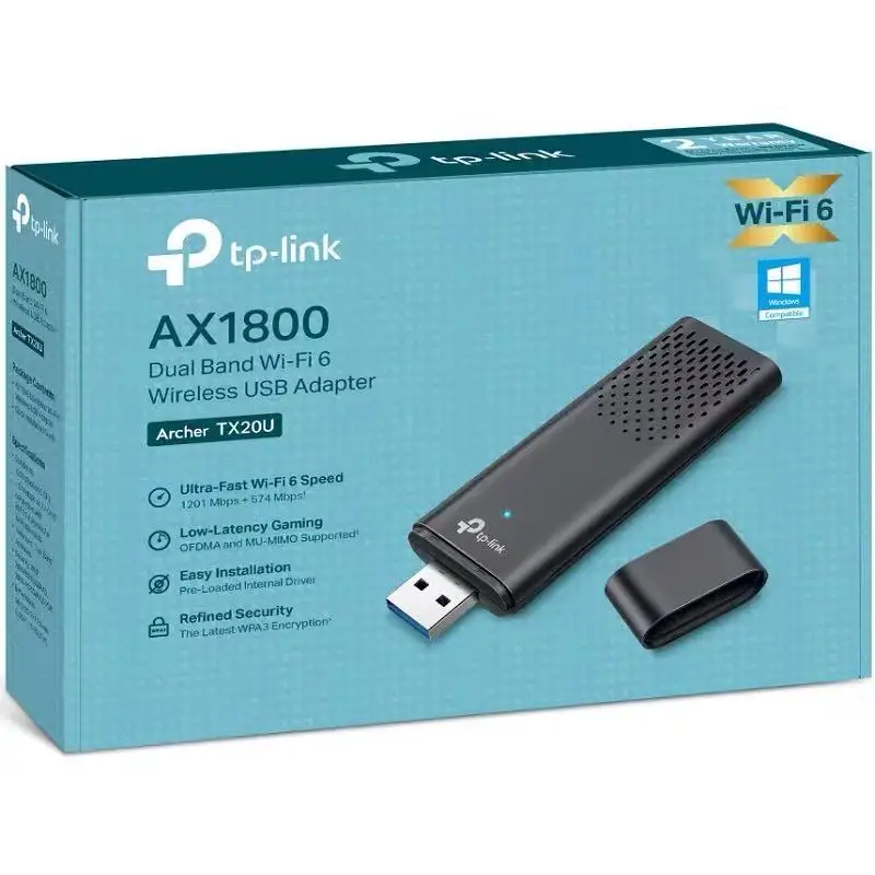 بطاقة الشبكة اللاسلكية TP-LINK ARCHER T4U TX20U PLUS عالية الكسب AC1300/AX1800 USB