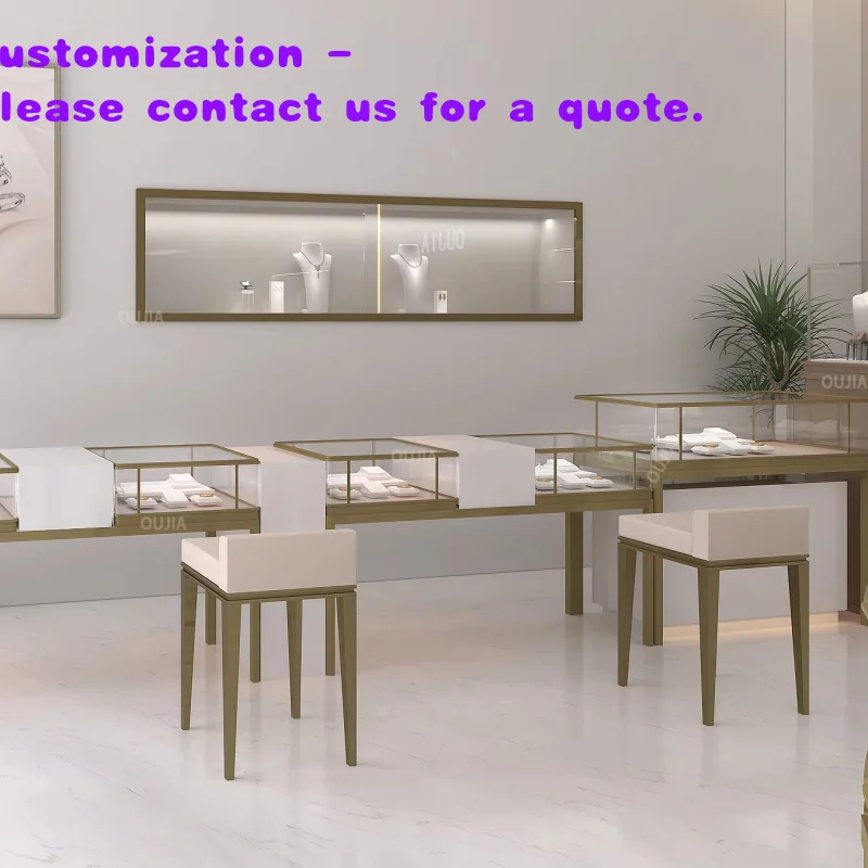 custom.Latest Jewelry Indoor Jewelry Store LED Counter Design Custom Necklace Ring Bracelet Display