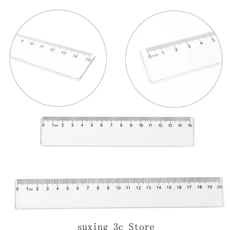 E8BE 5 PCS 15C / 20 SUGNE CARIEUR RULER PLASTIQUE SULIR SULLE SUGRAGE SALLE PRIMATION SCHOOL Ruler
