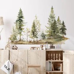 Convenient fashion watercolor forest bedroom living room background landscaping decorative wall stickers self-adhesive