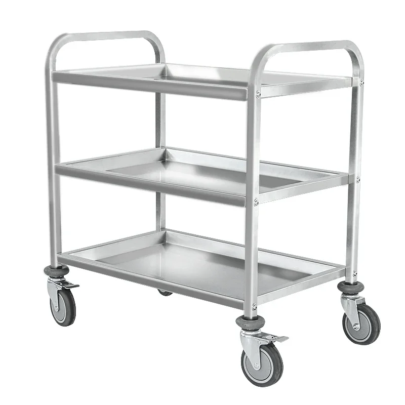 

Stainless Steel Hotel Restaurant Trolley Food Utility Cart Medical Grade Trolley