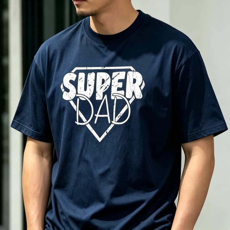 Vintage Super Dad Graphic T-shirt for Men Fathers Day Gift Retro Distressed Print Cotton Casual Short Sleeve Tees Harajuku Y2k